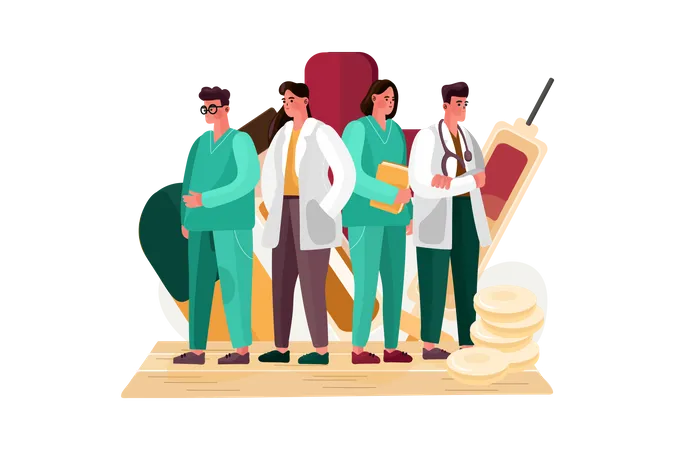 Equipe médica  Ilustração