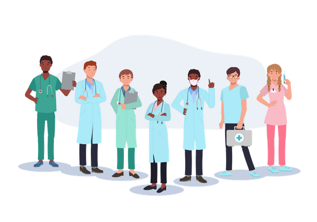 Equipe médica unida  Ilustração