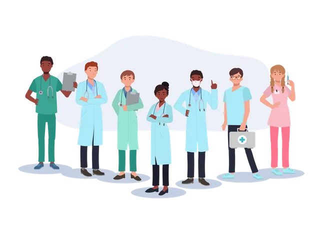 Equipe médica unida  Ilustração