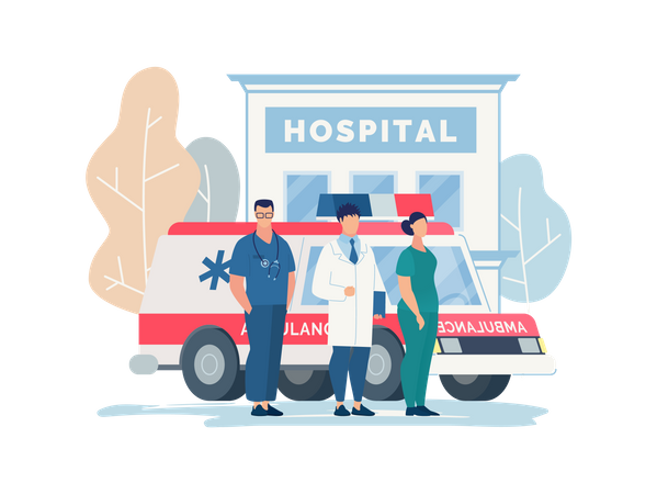 Équipe médicale d'urgence  Illustration