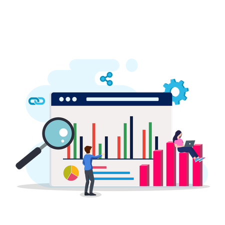 L'équipe SEO analyse les données  Illustration