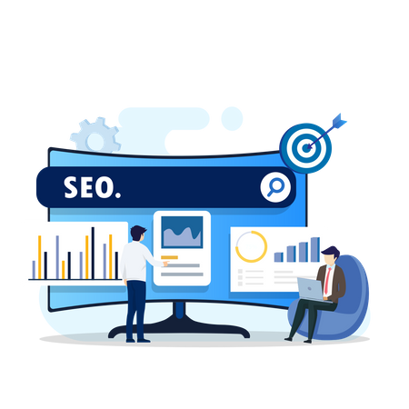 L'équipe Seo Analytics effectue des analyses  Illustration