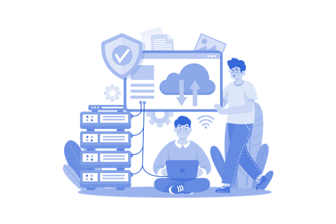 L'équipe a travaillé sur l'hébergement cloud  Illustration