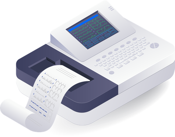 Appareil ECG pour équipement médical  Illustration