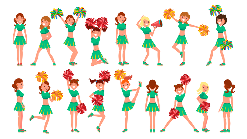 Équipes de pom-pom girls professionnelles du secondaire  Illustration
