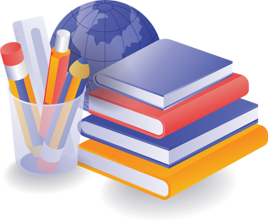 Equipment for the world of school education  Illustration