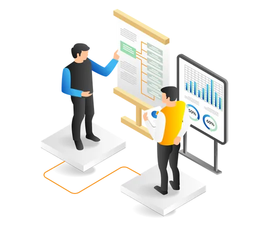 Equipo que compone ramas de crecimiento empresarial.  Ilustración