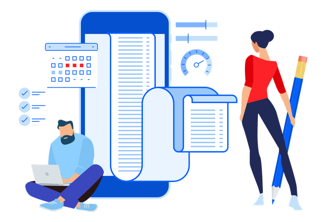 Equipo de contabilidad trabajando en contabilidad  Illustration