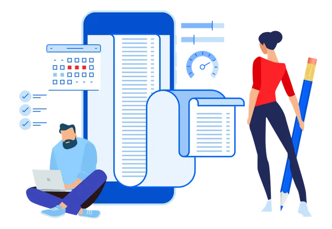 Equipo de contabilidad trabajando en contabilidad  Illustration