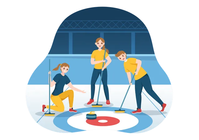 Equipo de curling  Ilustración