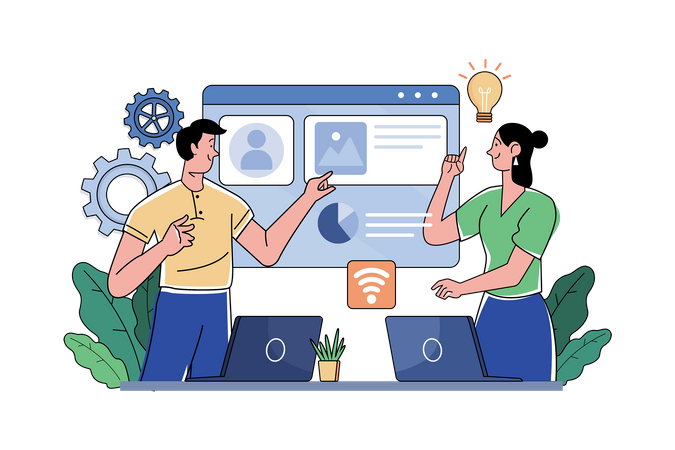 Equipo de diseño Diseño de interfaz adaptativa  Ilustración