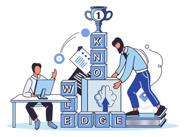 Equipo de empleados trabajando juntos  Ilustración
