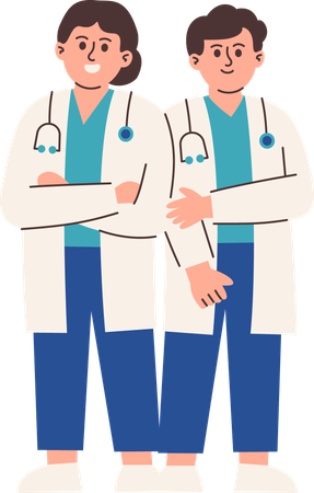 Equipo de médicos unidos  Ilustración
