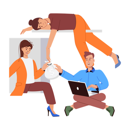 Equipo de mercado  Ilustración