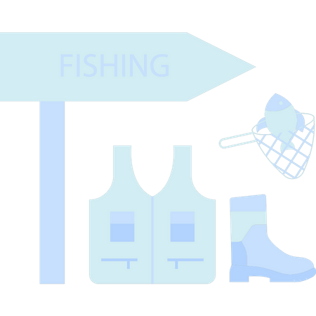Equipo de pesca  Ilustración