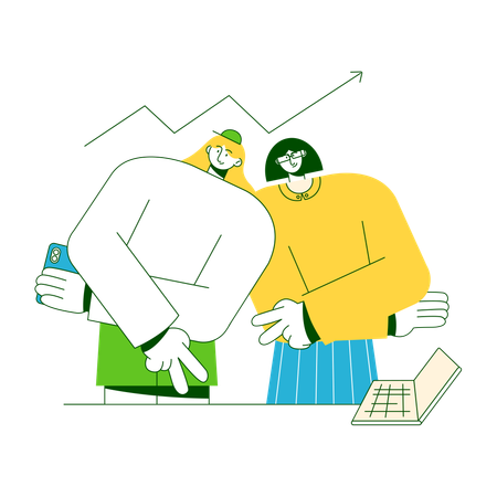 El equipo analiza la información del análisis.  Ilustración