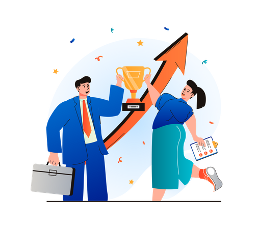 Equipo de negocios exitoso  Ilustración