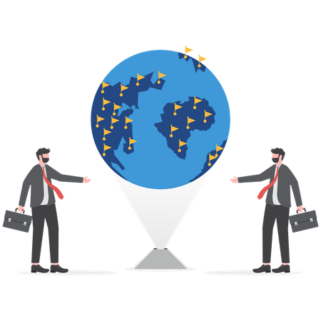 Investigación de planificación estratégica del equipo empresarial.  Ilustración