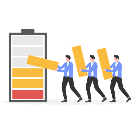 Equipo empresarial que aumenta la eficiencia empresarial  Ilustración