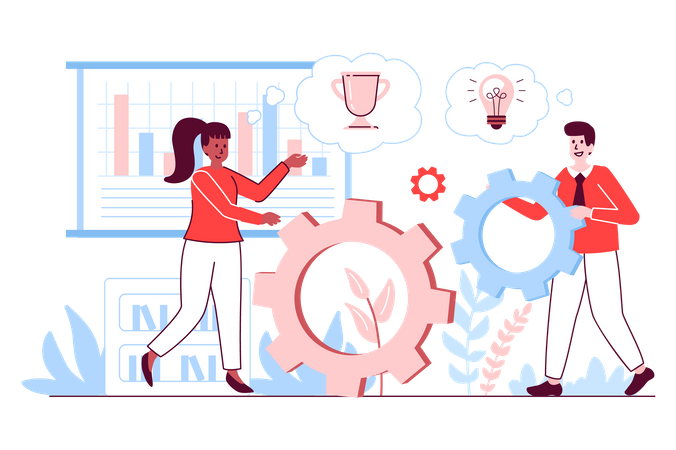 Equipo ganador del concurso empresarial  Ilustración