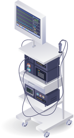 Sistema de paciente para endoscopia de equipos médicos.  Ilustración