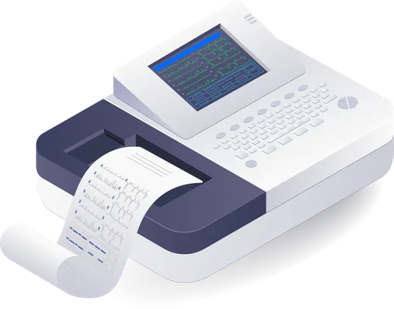 Máquina de ecg para equipos médicos  Ilustración