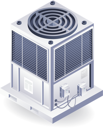 Sistema de escape de equipos de soplador Hvac industrial  Ilustración