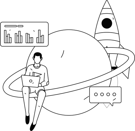 Equipo trabajando en la planificación de proyectos.  Ilustración