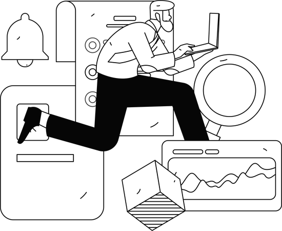 Equipo trabajando en marketing de referencia  Illustration