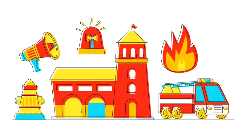 Equipos contra incendios  Ilustración