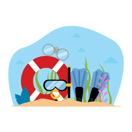 Equipos de snorkel  Ilustración