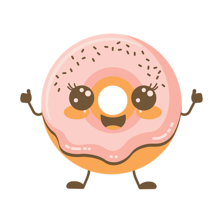 Erdbeer-Donut  Illustration