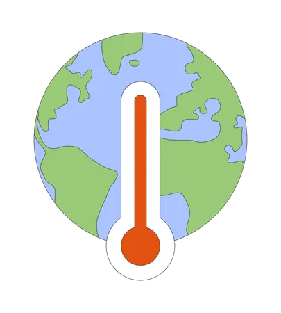 Erdkugel mit Thermometer  Illustration