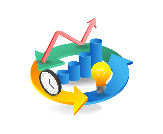 Erfolgreiches Geschäft Infografik Runde  Illustration