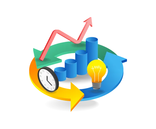 Erfolgreiches Geschäft Infografik Runde  Illustration