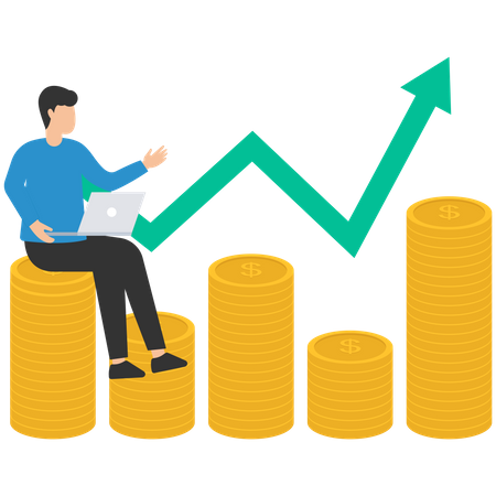 Erfolgreiche Investition, die mehr Gewinn bringt  Illustration