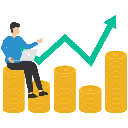 Erfolgreiche Investition, die mehr Gewinn bringt  Illustration