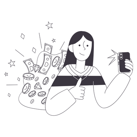 Erfolgreiche Geschäftsfrau  Illustration