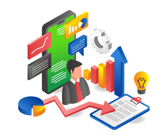 Erfolgreiche Anlageanalysedaten  Illustration