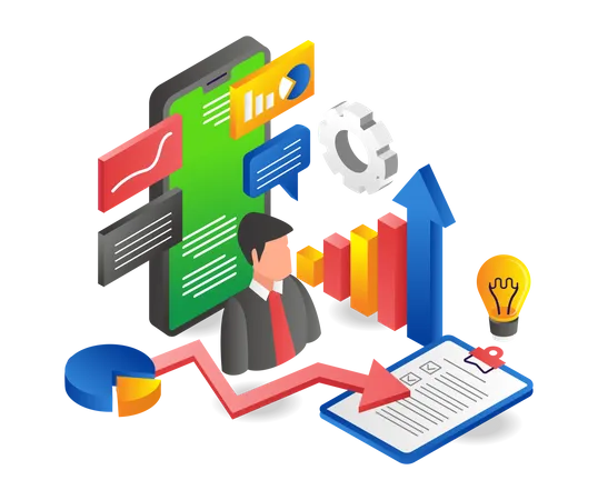 Erfolgreiche Anlageanalysedaten  Illustration