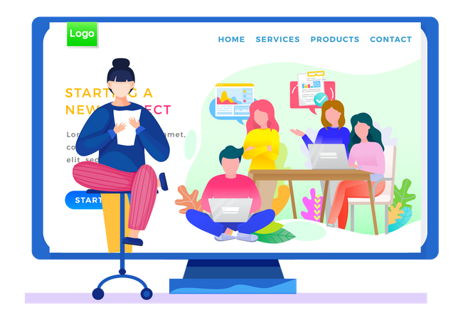 Erfolgreiche Teamarbeit  Illustration