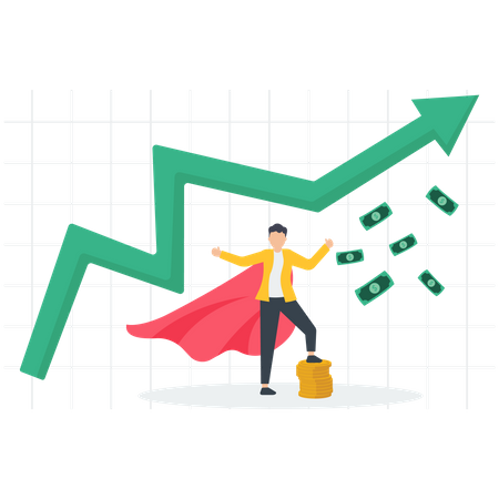 Erfolgreiche Trader machen Gewinn  Illustration