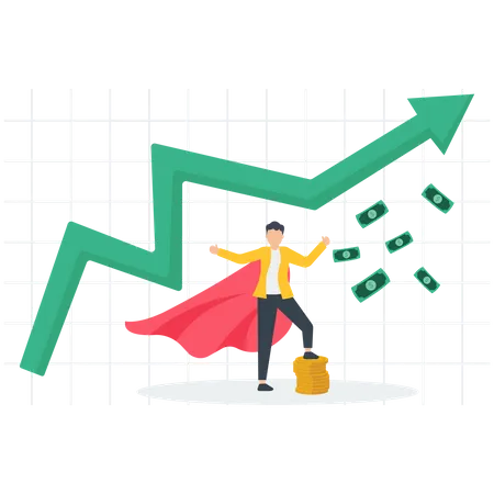 Erfolgreiche Trader machen Gewinn  Illustration