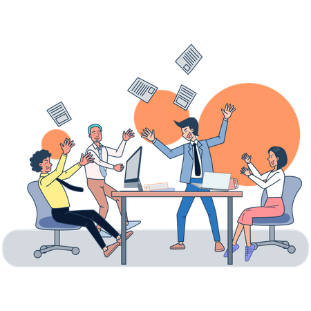 Erfolgreiches Businessteam  Illustration