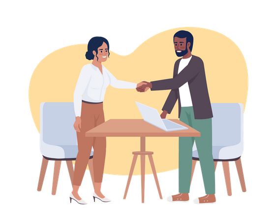 Erfolgreiches Vorstellungsgespräch  Illustration