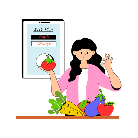 Ernährungsberaterin gibt Ratschläge zur Ernährung  Illustration