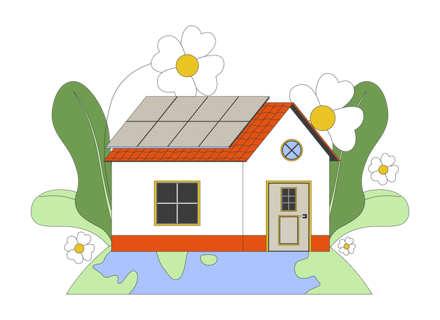 Erneuerbare Energien für Privathaushalte  Illustration