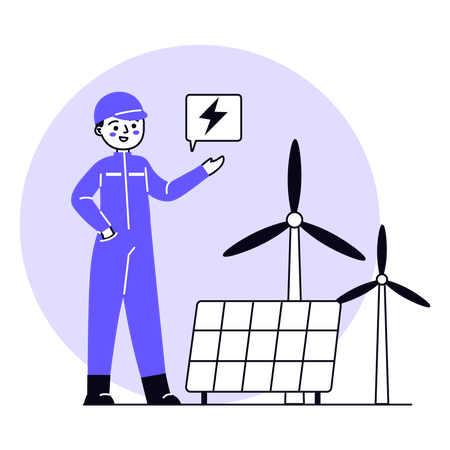 Erneuerbare Energiequelle  Illustration