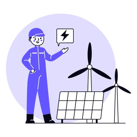 Erneuerbare Energiequelle  Illustration