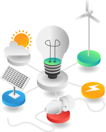 Erneuerbaren Energiequellen  Illustration